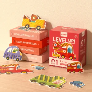 LEVEL UP! Zestaw dziecięcych puzzli dla początkujących – Pojazdy