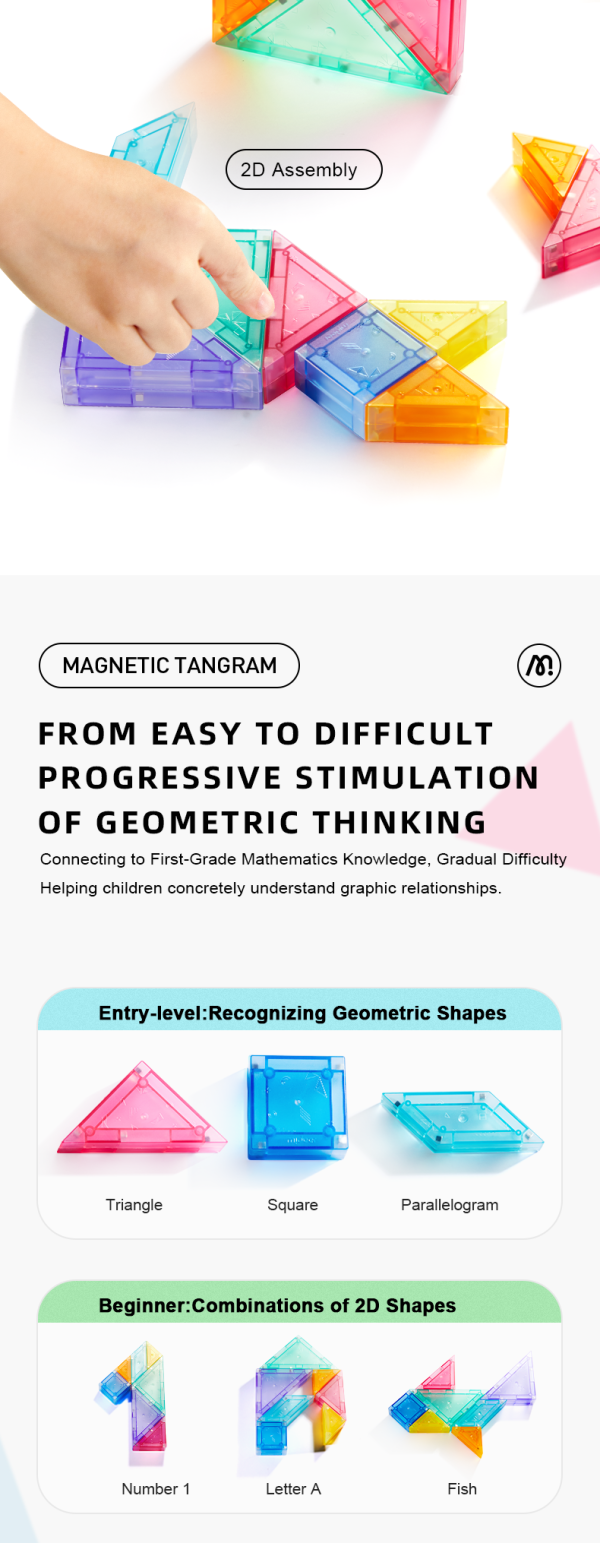 Magnetyczny tangram 3D z klepsydrą